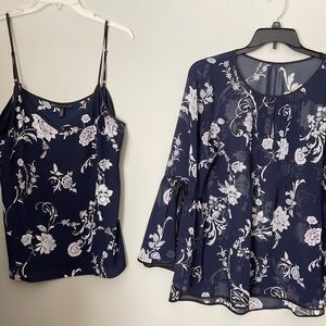 White House Black Market beautiful sheer blouse w/matching cami. Size 16